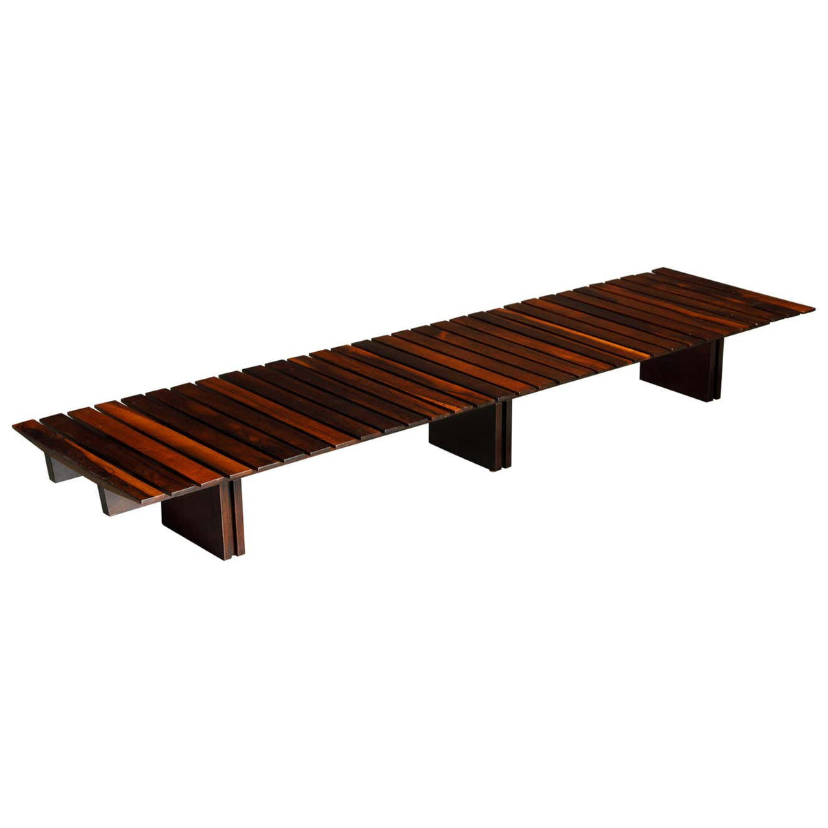 Brazilian Jacaranda Rosewood Slatted Bench or Low Table, Brazil 1960s ...